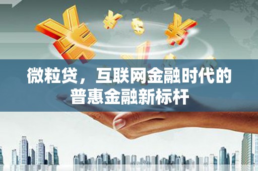 全南微粒贷，互联网金融时代的普惠金融新标杆