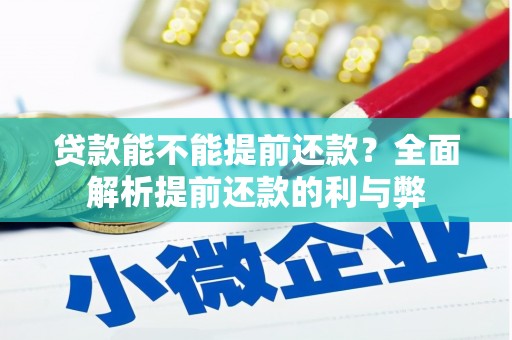 全南贷款能不能提前还款？全面解析提前还款的利与弊