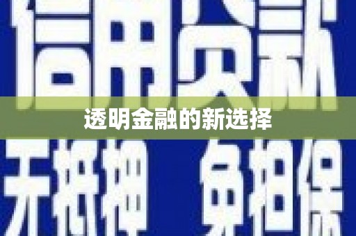 全南透明金融的新选择
