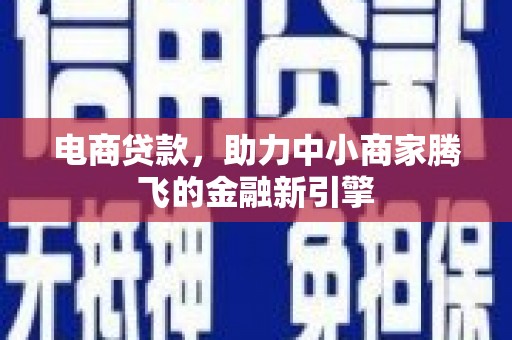 全南电商贷款，助力中小商家腾飞的金融新引擎