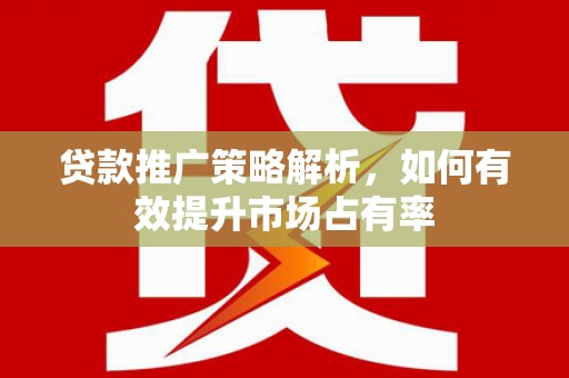全南贷款推广策略解析，如何有效提升市场占有率