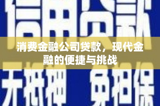全南消费金融公司贷款，现代金融的便捷与挑战