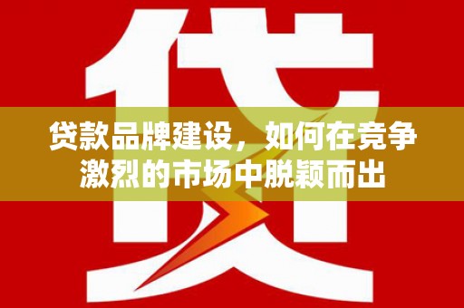 全南贷款品牌建设，如何在竞争激烈的市场中脱颖而出