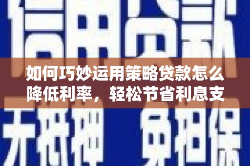 全南如何巧妙运用策略贷款怎么降低利率，轻松节省利息支出