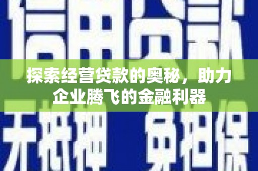 全南探索经营贷款的奥秘，助力企业腾飞的金融利器