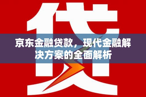 全南京东金融贷款，现代金融解决方案的全面解析