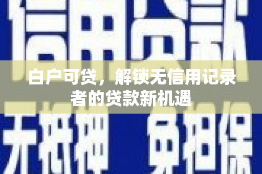 全南白户可贷，解锁无信用记录者的贷款新机遇