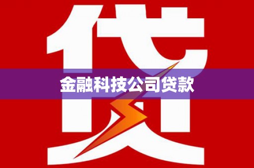 全南金融科技公司贷款