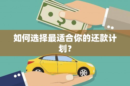 全南如何选择最适合你的还款计划？