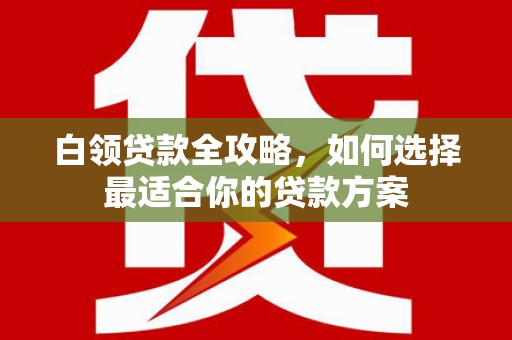 全南白领贷款全攻略，如何选择最适合你的贷款方案