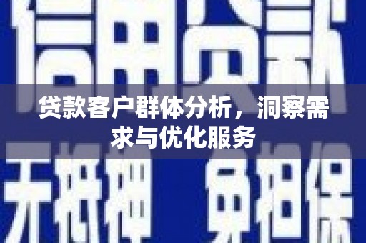 全南贷款客户群体分析，洞察需求与优化服务